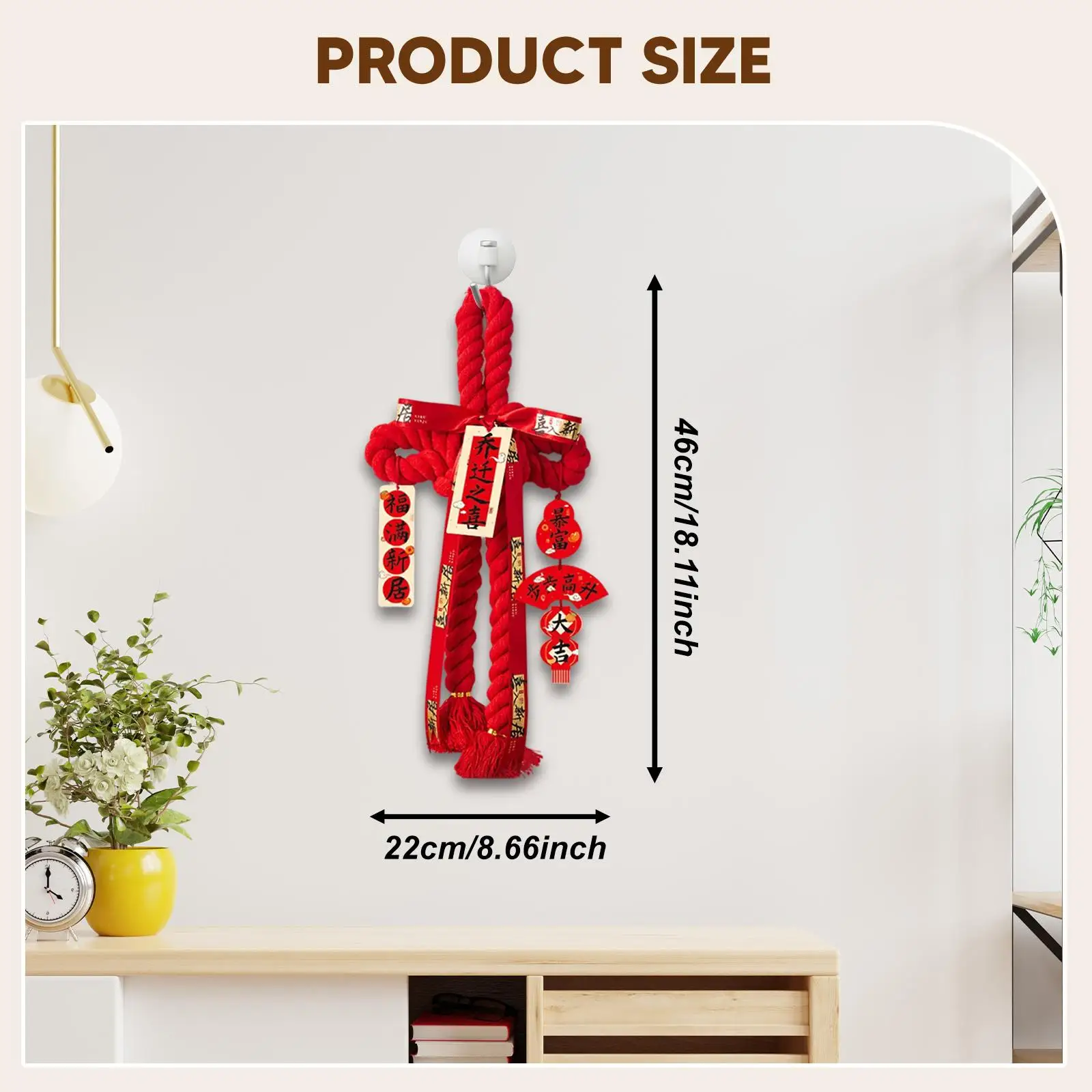 Chinese Knot Pendant Decorative Hanging Ornament, Lunar New Year Decorations, Spring Festival Decor for Holiday Ceiling Window view 6