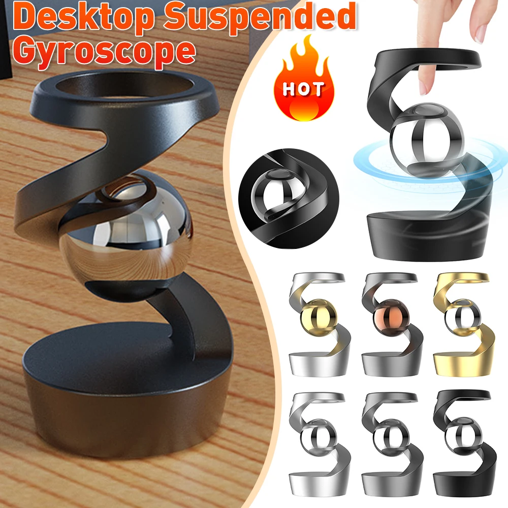 Gravity Defying Kinetic Desk Decor Stress Relief Toys Desktop Suspended Gyroscope Fidget Spinners Anti-stress Toys for Adults