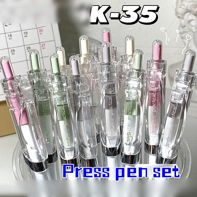 Drukpen Fijne penpunt Glad water Vloeiend schrijven Heldere kleuren Duurzaam Schoolbenodigdheden Eenvoudige gelpen Handig Snel