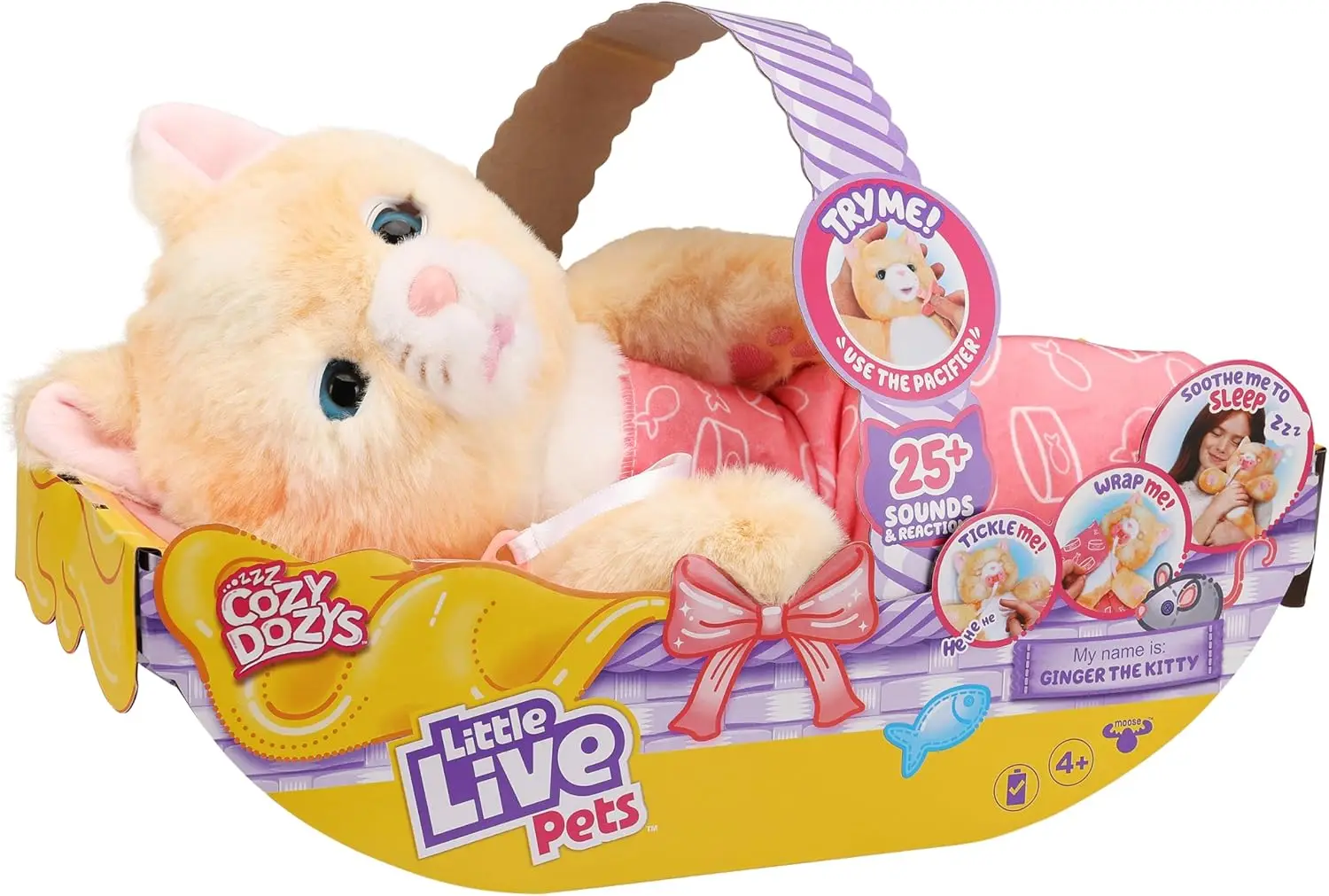 

Interactive Plush Cat Toy with 25+ Sounds, Soft Bedtime Kitty for Kids Ages 4+