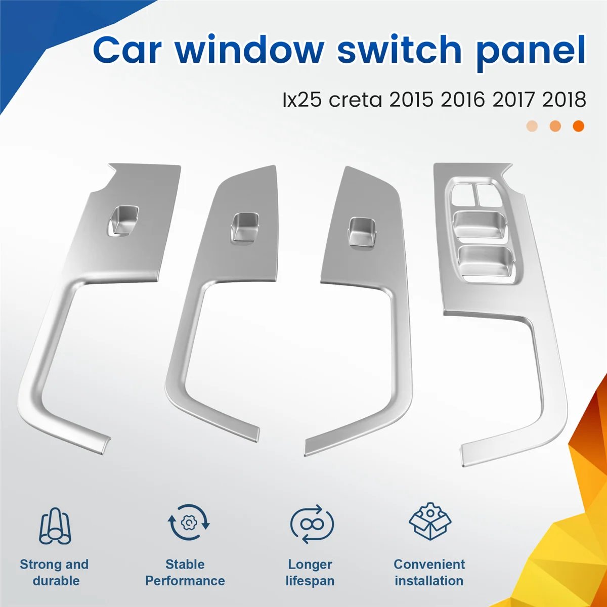 Reposabrazos de puerta interior para Ix25, cubierta de interruptor de ventana, Panel de Control de decoración, 2015-2019