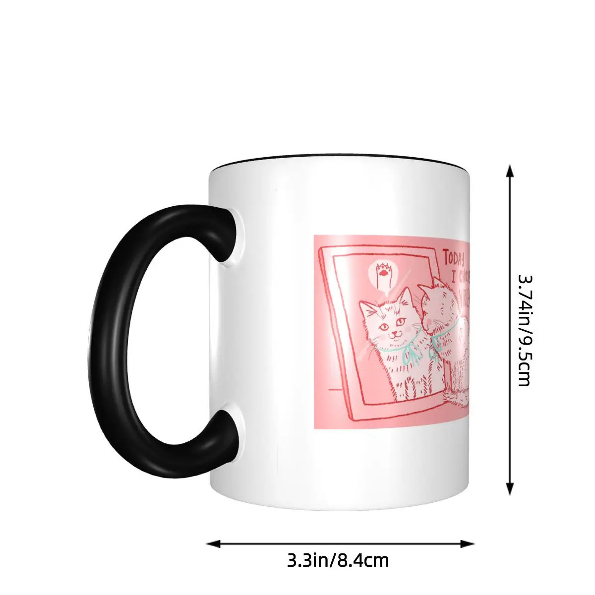 Kitty Thoughts Mug Funny Ceramic Coffee Cups Tea Mugs Milk Cup Drinkware Gifts for Woman Man