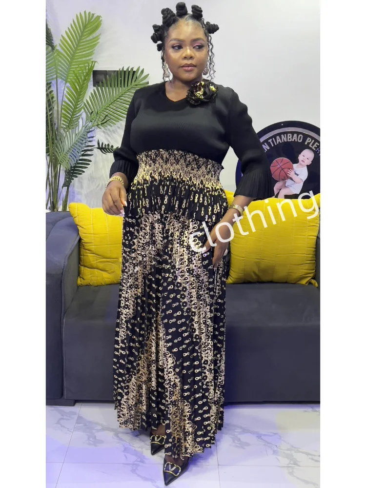 EGRM grande taille femme Miyake plissé deux pièces ensembles Blouse femmes tenue de luxe soirée robe pantalon ensembles 2025 nouveau 6A5918