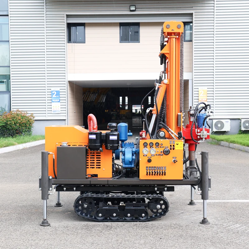 Customized Water Well Drilling Machine Mini Size Mobile Full Hydraulic System 200M Diesel Power Tracked for Domestic Water