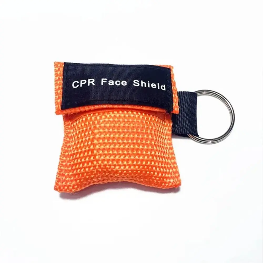 

Disposable CPR Mask Mouth Breath Professional Emergency Face Shield Nylon Bag Keychain Ring Resuscitator Mask Adults Children