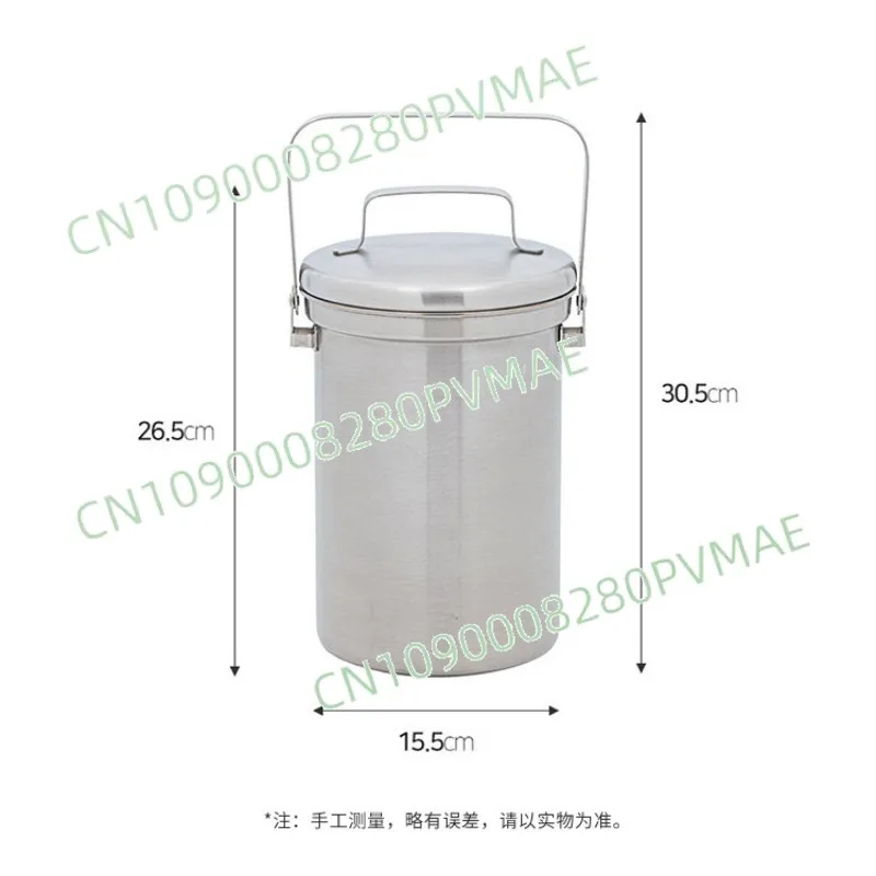 سلة مهملات الطعام من الفولاذ المقاوم للصدأ سعة 3 لتر 304 - دلو نفايات المطبخ بغطاء صغير للاستخدام المنزلي