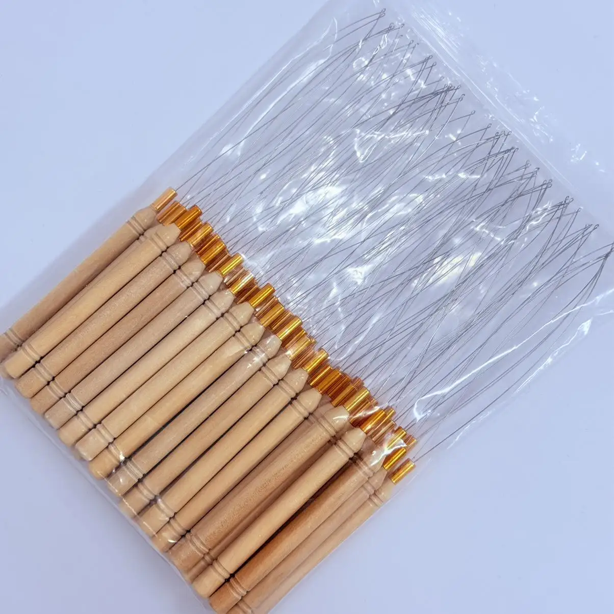 1-20pcs Micro Rings Loop Tool Loop Threader Pulling Needle Used with Hair Plier And Beads for Human Hair Feather Extension Tools
