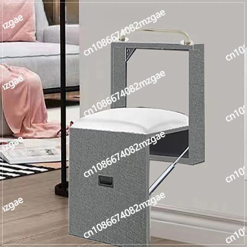 

Wall-mounted folding shoe changing stool load-bearing wall stool folding wall-mounted wall stool door can sit wall-mounted