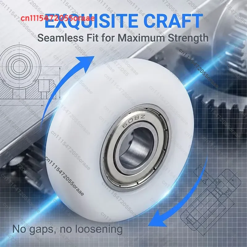 4pc 60mm Crowned POM Bearing Roller Wheel 10x60x12 BSR620060-12 6200RS Seat Track Roller for Rowing Machine Plastic Ball