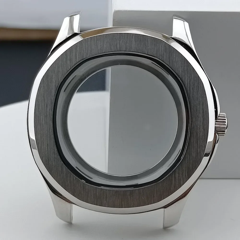 42mm NH35 Case Stainless Steel Case Rubber Strap Sapphire Crystal Glass for NH34 NH35 NH36 Automatic Movement Case Replacements