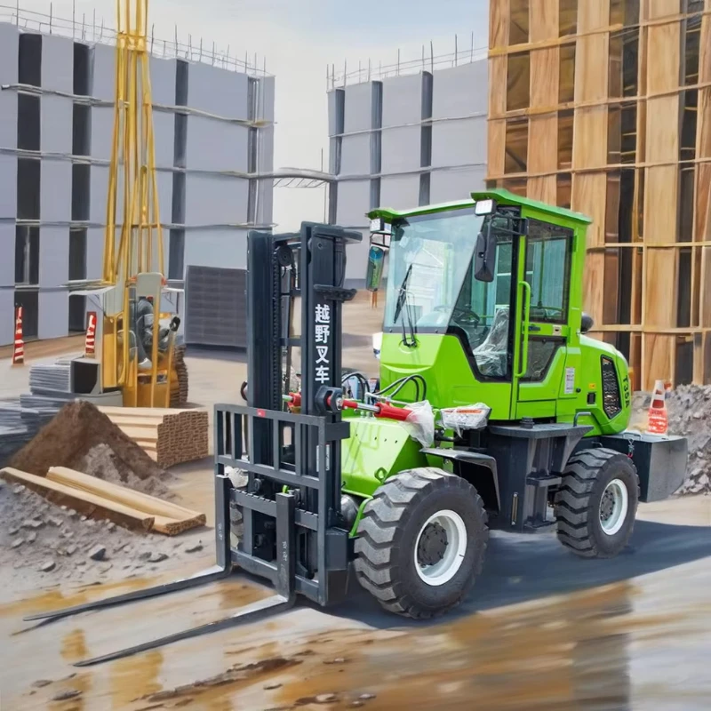 New Fast Delivery 4WD Diesel Rough Terrain Forklift 1- 5 Tons Multiple Models Montacargas Diesel