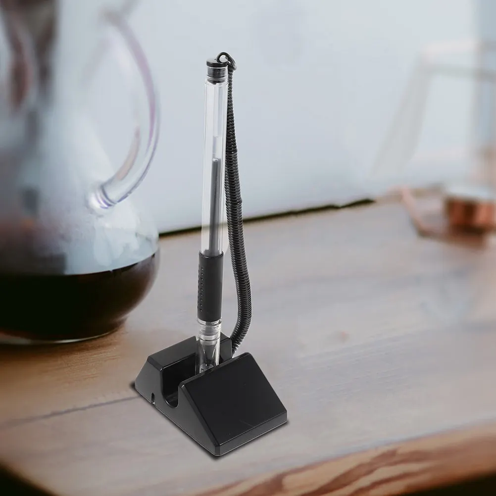 

4Pcs Counter Pen with Holder Smooth Writing Antitheft for Public Places Pen with Chain Security Pens for Check Writing