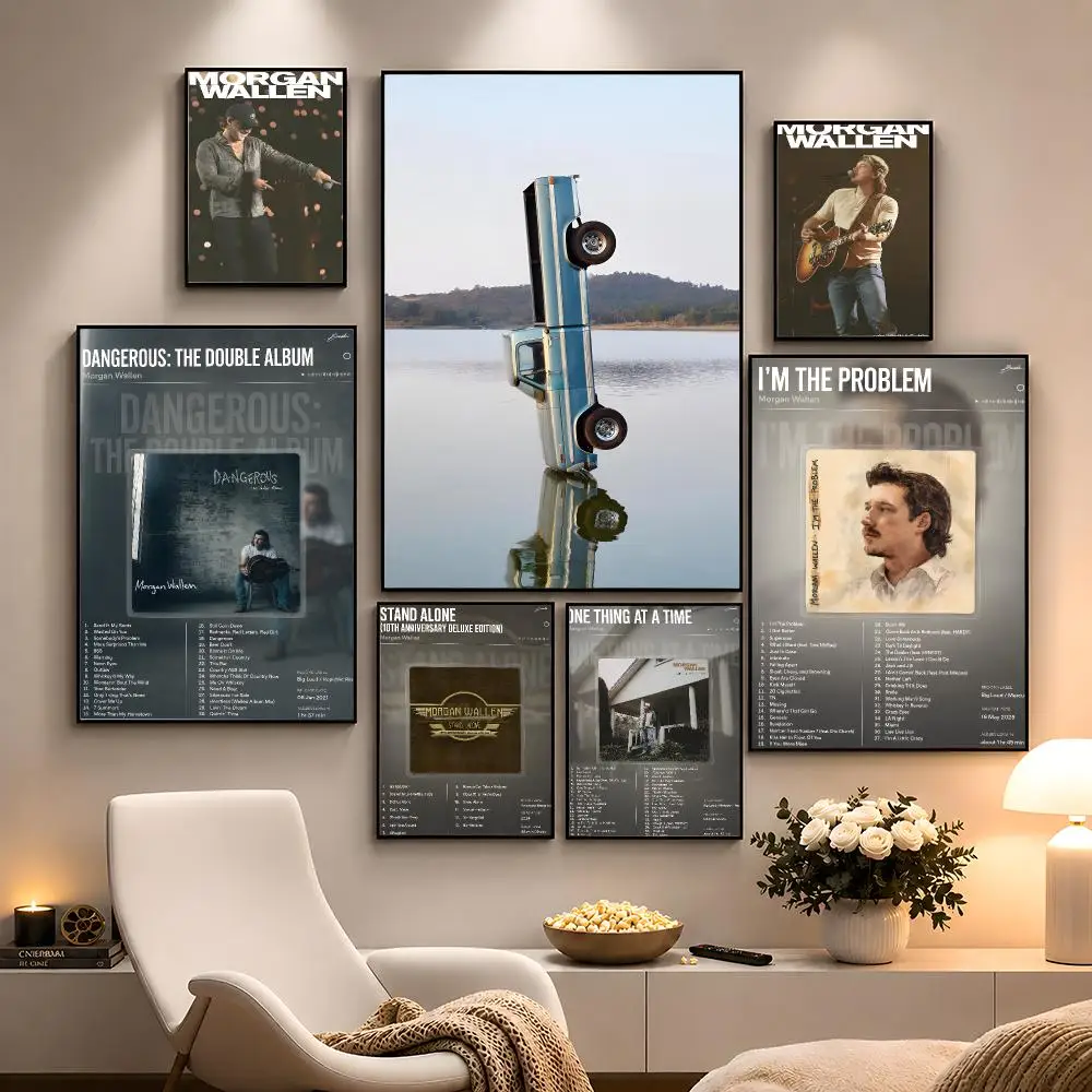 Singer Morgan Wallen Country Music Poster Peel And Stick Wall Art PP Waterproof HD Bedroom Living Room Home Decor Gift