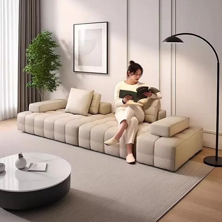 

Italian minimalist laurence sofa living room b&b accessible luxury small apartment leather sofa