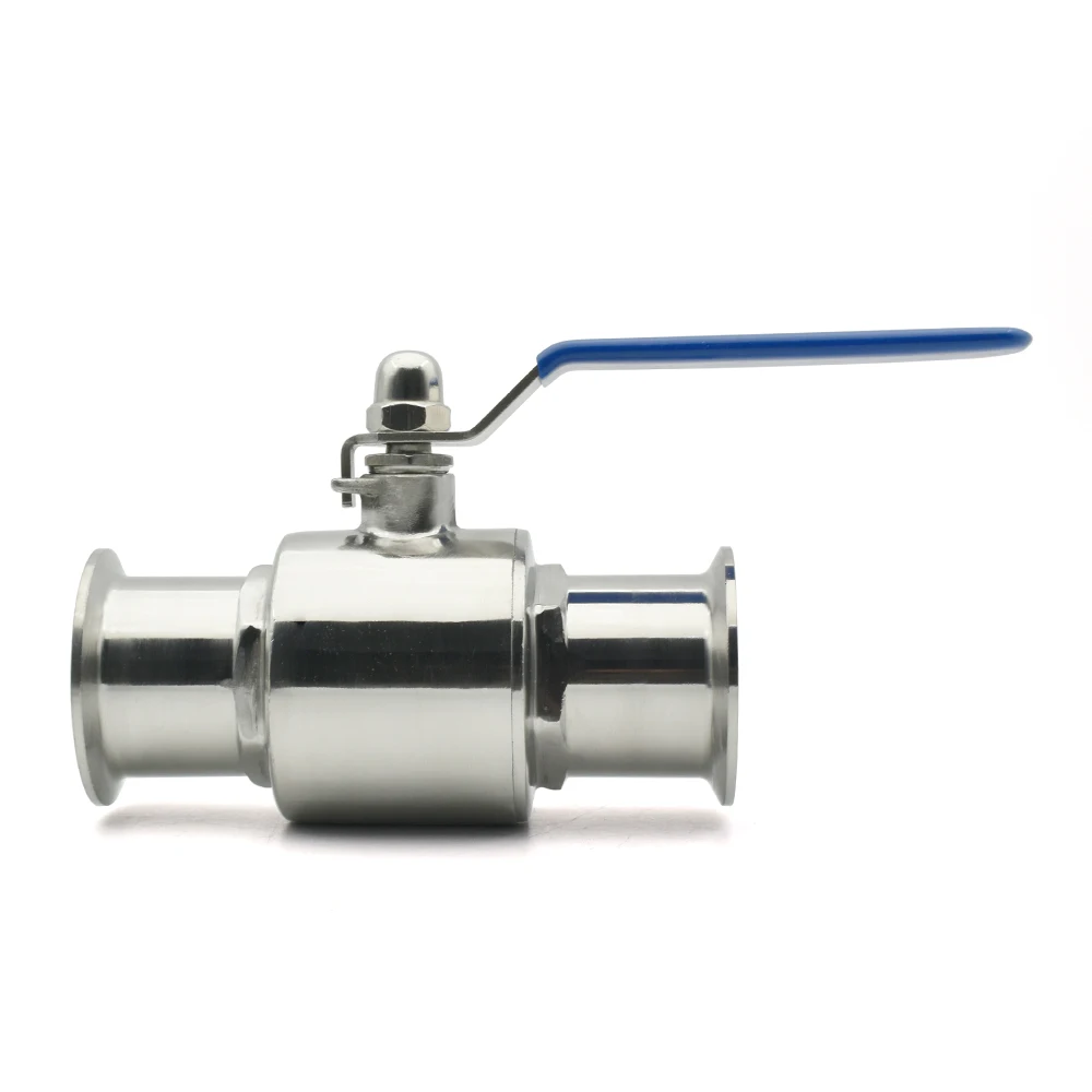 Detalhe 2 de Válvula solenoide OD12.7-51mm 304/316L Stainless Steel Sanitary Grade Straight Through Fast Ball Valve With Three Clamps 25.4-64mm Self-made Água e vapor