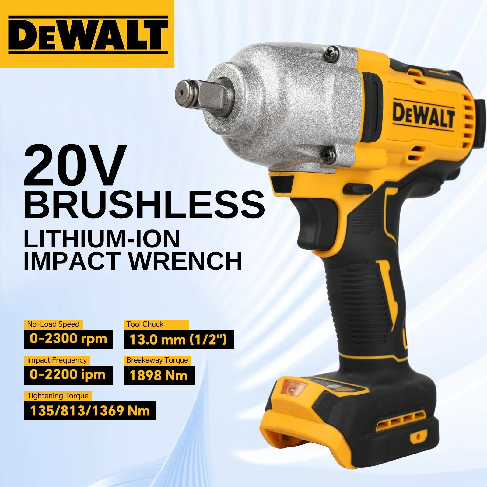 DeWALT DCF900/DCF921/DCF922 Brushless Impact Wrench  20V Power,Pressure-Driven Speed,Double Safety&Ergonomic Design