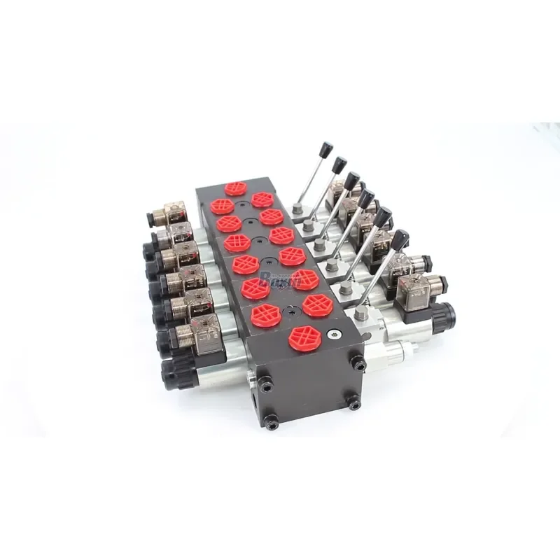 Hydraulic Sectional Directional Valve DCV58 - 6 Spool Solenoid, 60 L/min, 200 bar - OEM/ODM Services Available