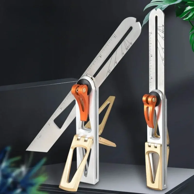 Aluminum Alloy Woodworking Tail Joint Adjustable Angle Square Multi-Function Combination Square DIY Tenon Gauge
