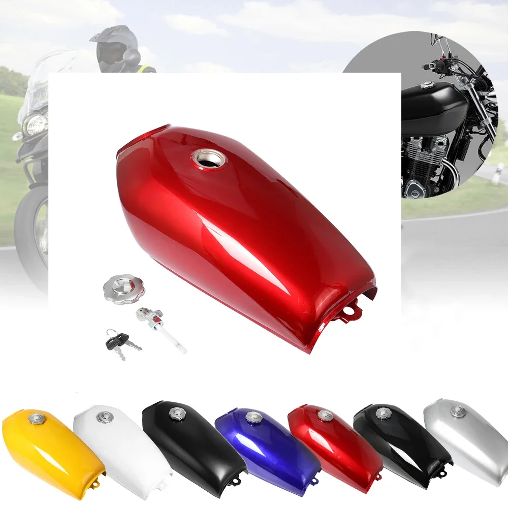 Модифицированный топливный бак мотоцикла для Honda Haojue Suzuki Lifan Cafe Racer CG125 CG150 9L/2,4Gal Petro Oil Metal Box с крышкой/тап
