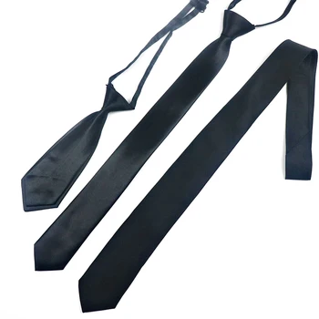 Rahat siyah erkek kadın öğrenci üniversite güvenlik basit kravat kapıcı görevlisi mat takım elbise iş sıska tembel kravat