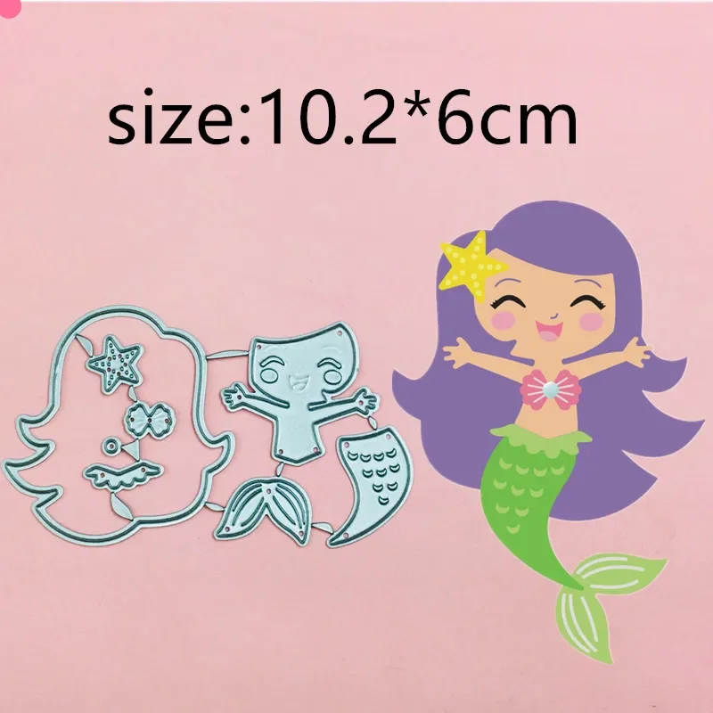 

Lovely Mermaid Girl Doll Metal Cut Die Stencils for Scrapbooking Stamp/photo album Decorative Embossing DIY Paper Cards