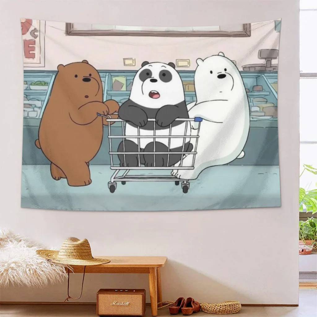 We Bare Bears Tapestries   Room Decoration Items Home Décor Bedroom Wall Decorating Cloth