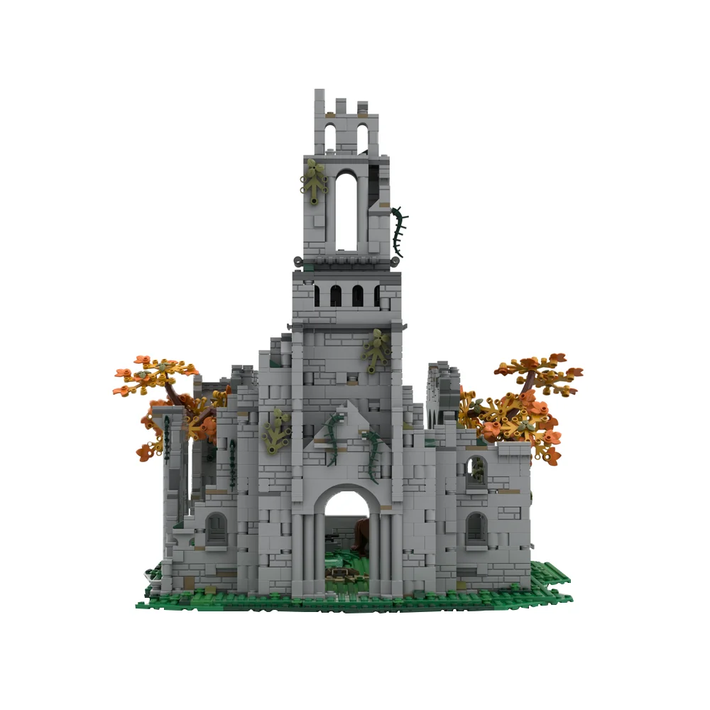 MOC Church of Elleh Medieval Castle Building Block Model Eldened Ringed Cathedral Architecture Bricks Toy Leisure Ornament Gift