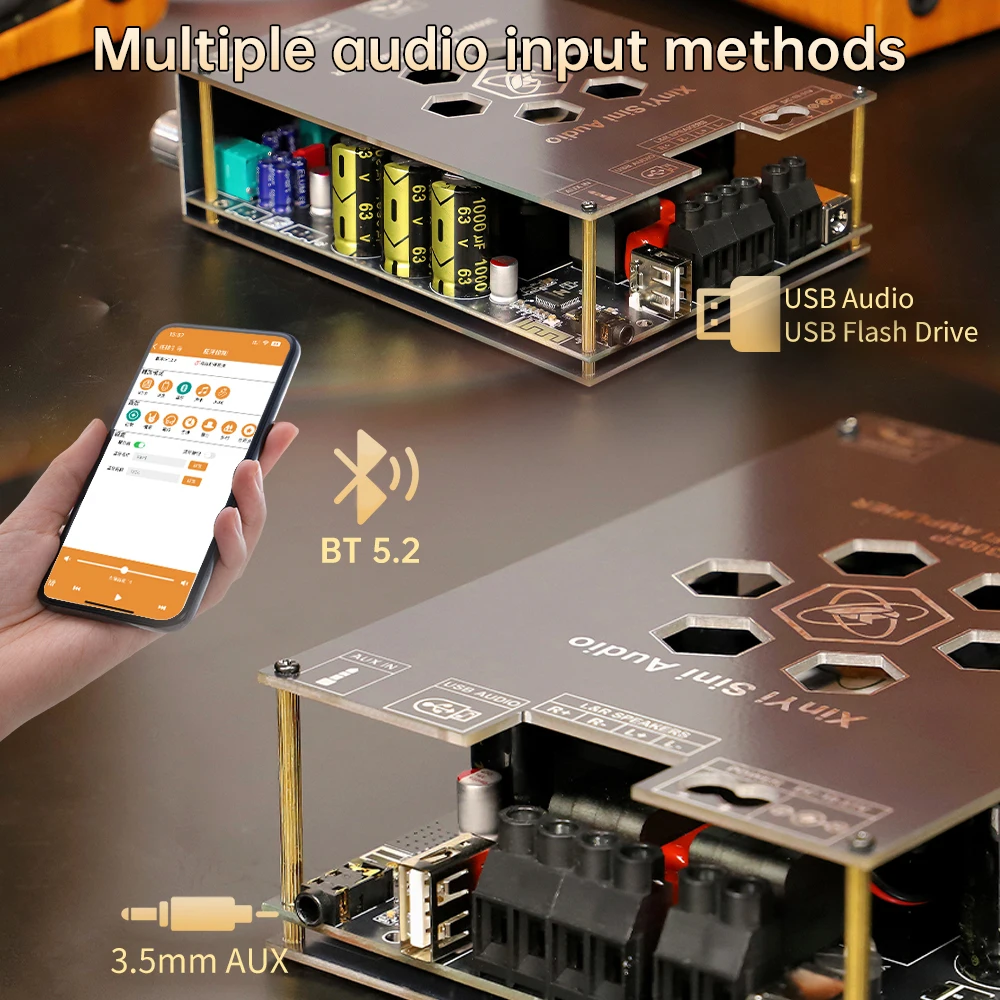 Módulo de placa amplificadora digital bluetooth atualizado, 300w * 2, com ajuste de alta baixa frequência tpa3255, suporte para aplicativo XY-T3002P