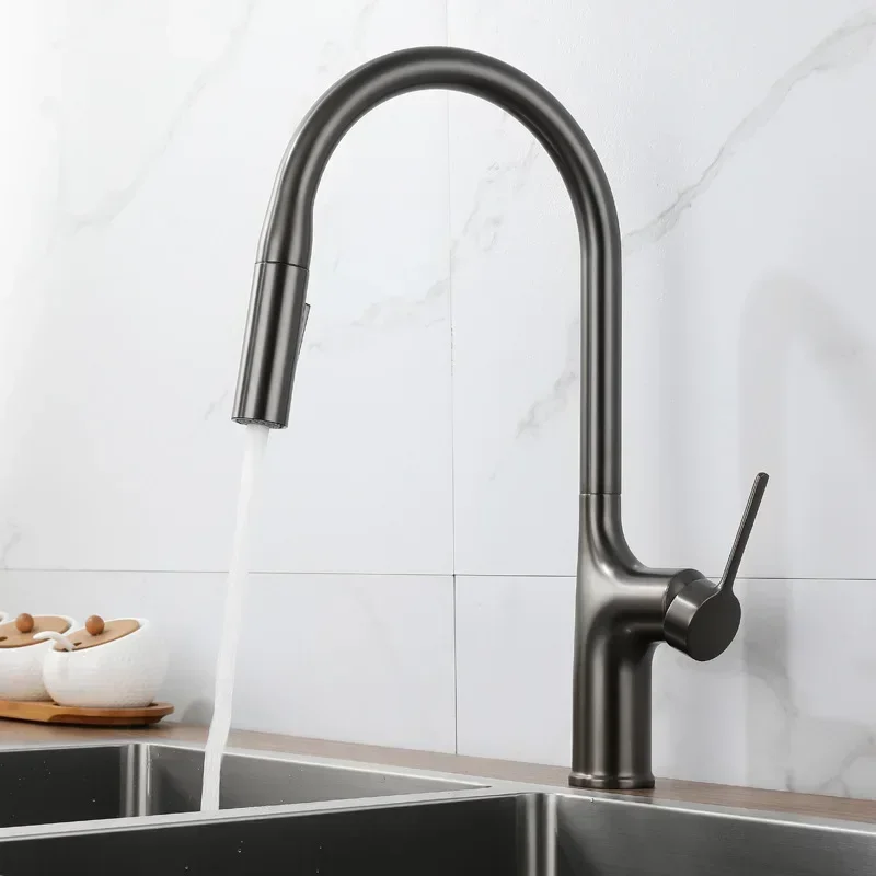 

Multifunctional Stream Sprayer Pull Out Kitchen Faucet 360 Degree Rotatable Zinc Alloy Sink Mixer Tap With Hose