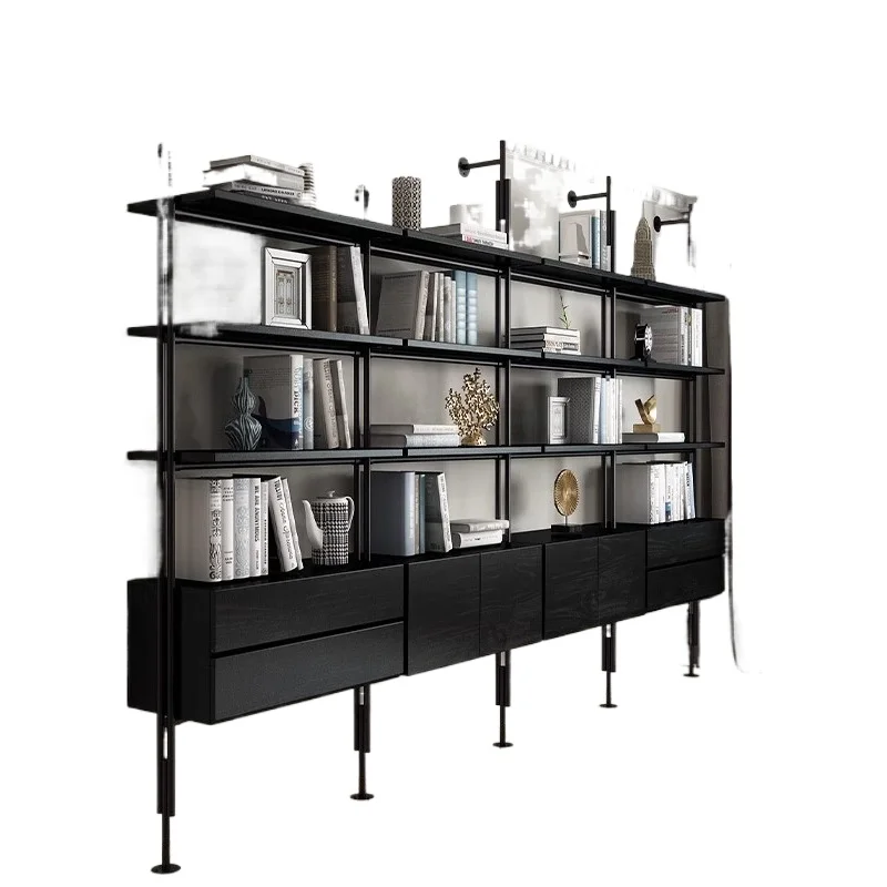 Wabi Sansan mehrstöckiges Bücherregal, wandmontiertes Wohnzimmer- und Schlafzimmer-Bücherregal, Retro-Stauraumregal vom Boden bis zur Decke