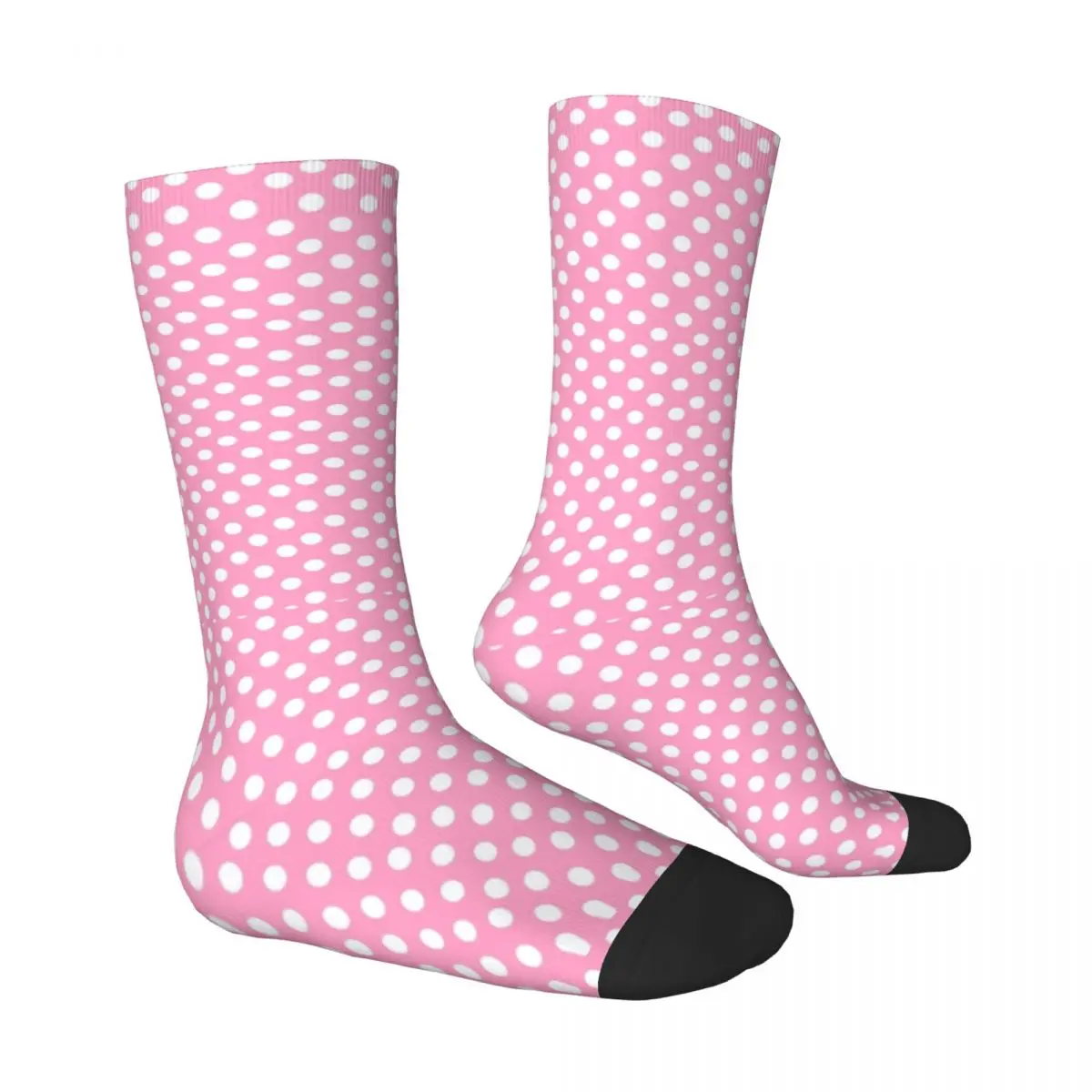 White On Pink Polka Dots Socks Autumn Stockings Trendy Men Warm Soft Socks Design Cycling Anti Sweat Socks