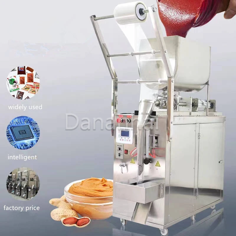 Seasoning Paste Packing Machine Stirred Hopper Pouch Filling Equipment for Chili Sauce Condiment Packaging Tool