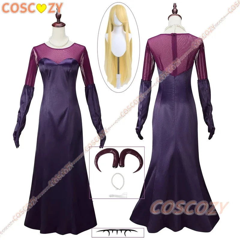 Qq681Lilith vestido de noche Anime Hazbin demonio cuernos decoración accesorios Hotel primeras mujeres Cosplay disfraz Sexy elegante Halloween Pa