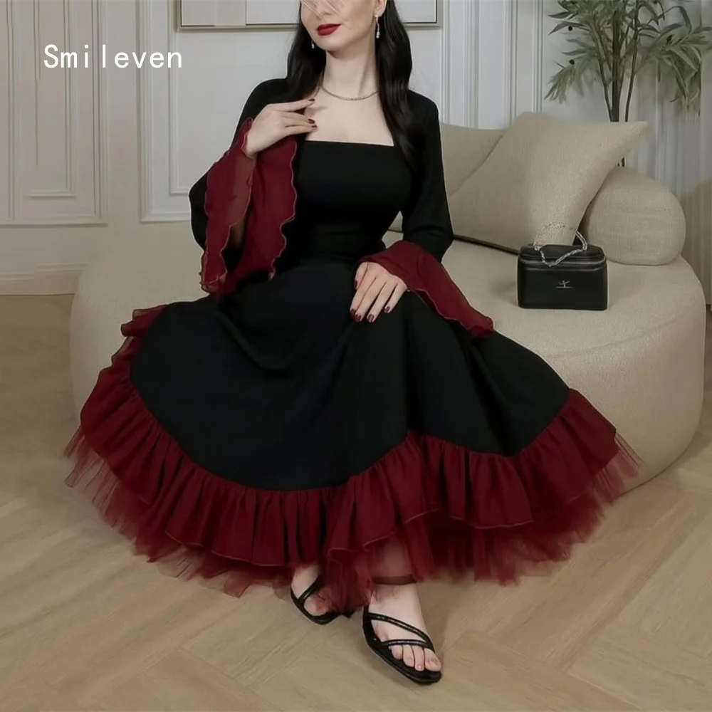 

Smileven Luxury A Line Prom Dress Color Blocking Square Collar Party Gowns Elegant Formal Occassion Dress Customized 2026