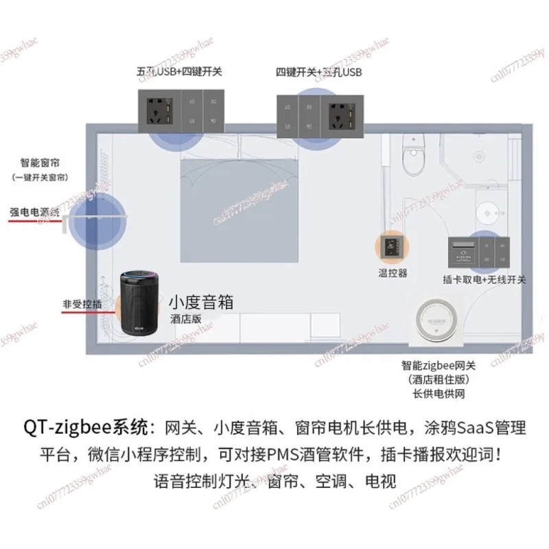 Zigbee Solution Qiangdian Wireless Intelligent Guest Control System Xiaodu Sprachsteuerung