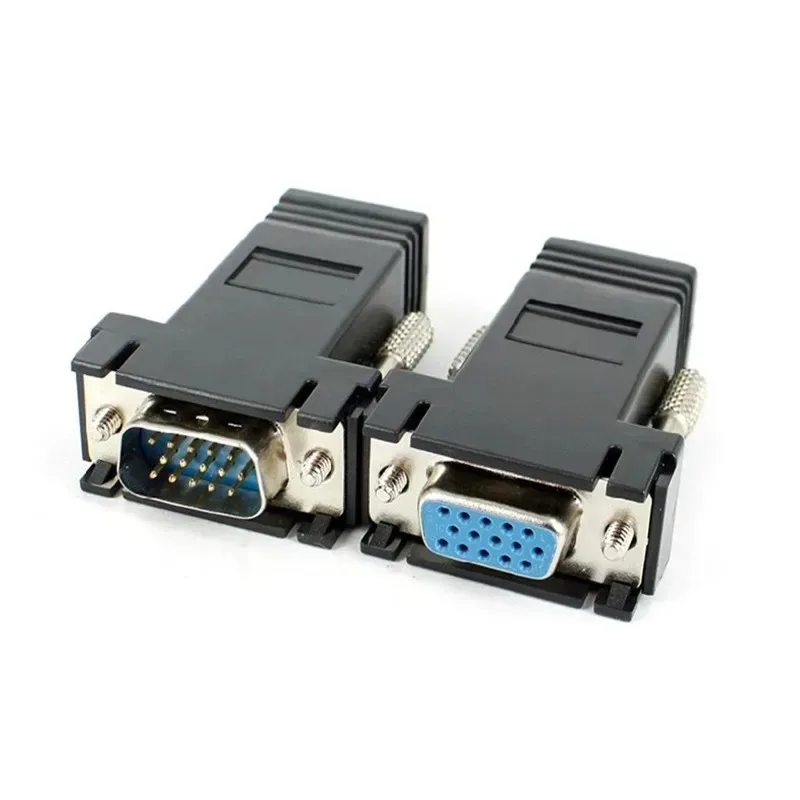 شبكة إيثرنت مهائي كابلات VGA محول أنثى إلى RJ45 موصل سالب بطاقة VGA RGB HDB موسع إلى LAN CAT5 CAT6 RJ45