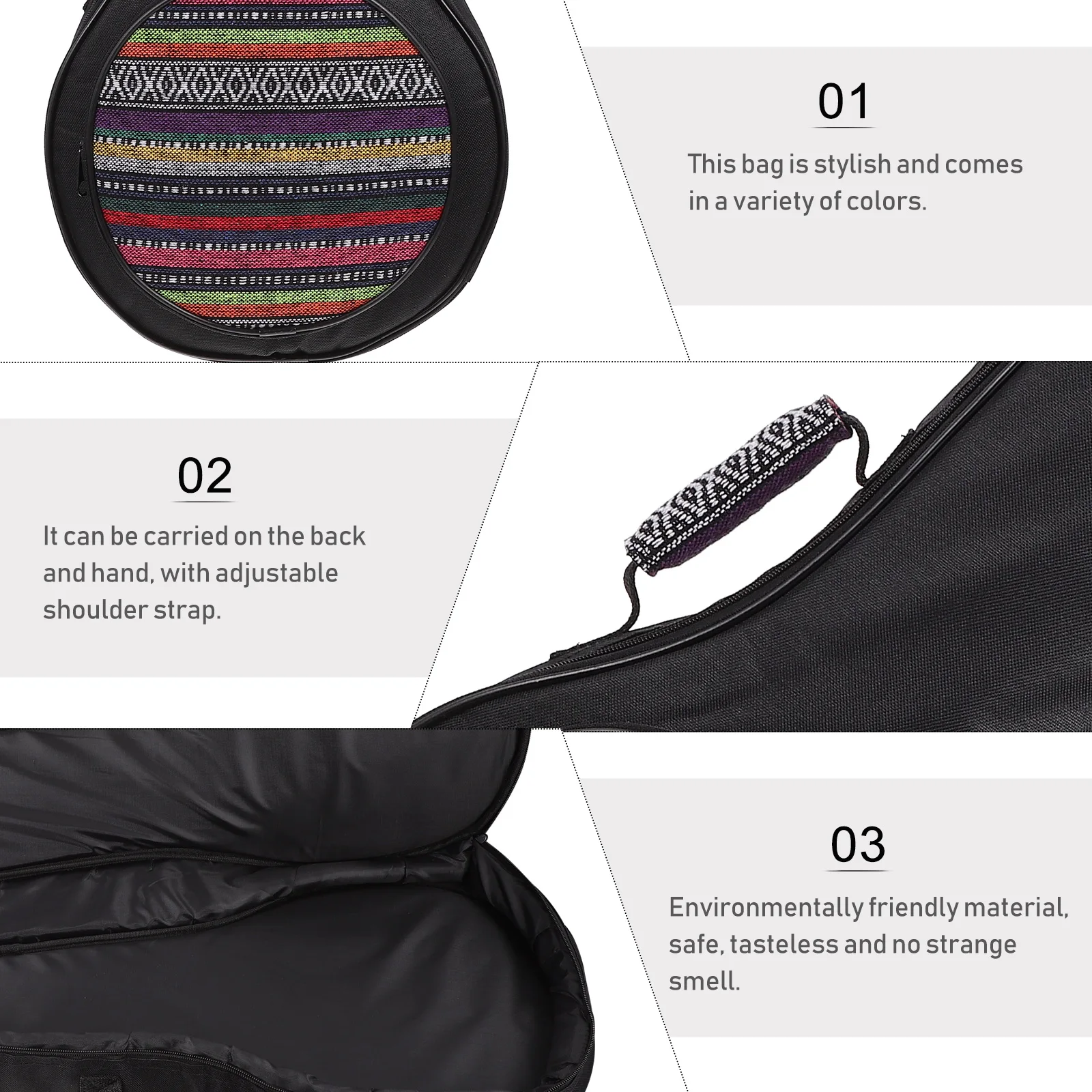 Bolsa de bandolim portátil, acolchoamento de algodão reforçado, à prova d'água, à prova de umidade, elegante, estojo de transporte de nylon para dias chuvosos, 1 peça