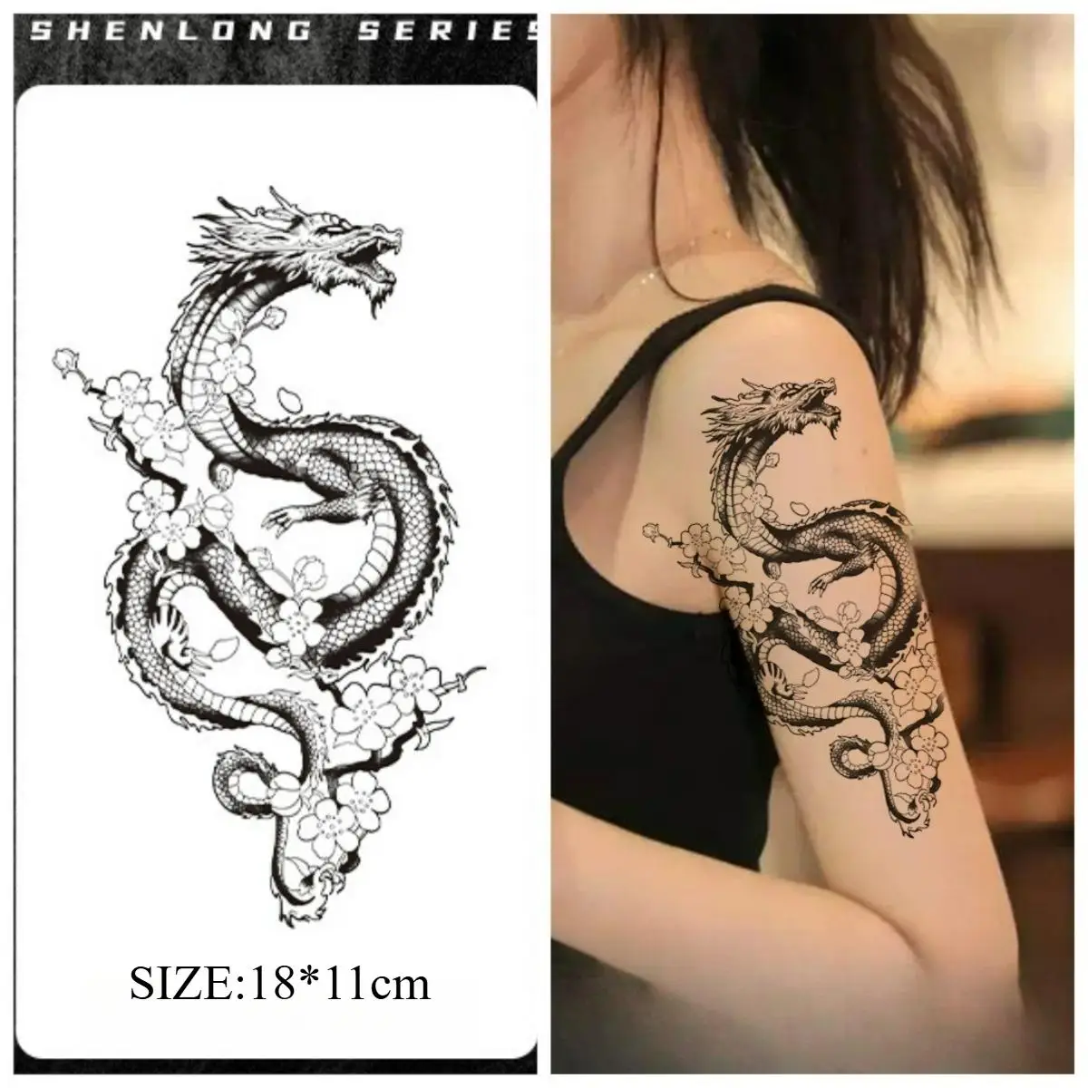 

Dragon Temporary Tattoos,Tattoo Stickers,Waterproof Long-Lasting 15 Days,Semi-Permanent Fake Tattoo,body art for Men Women