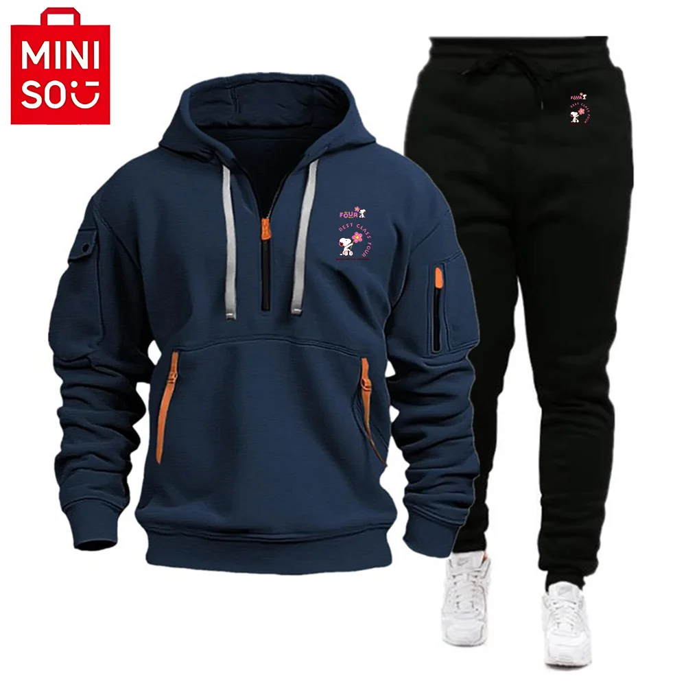 Miniso Nieuwe populaire artikelen met capuchon en rits met trekkoord lange herfstmouwen winter hoge kwaliteit hoodie warm sweatshirt