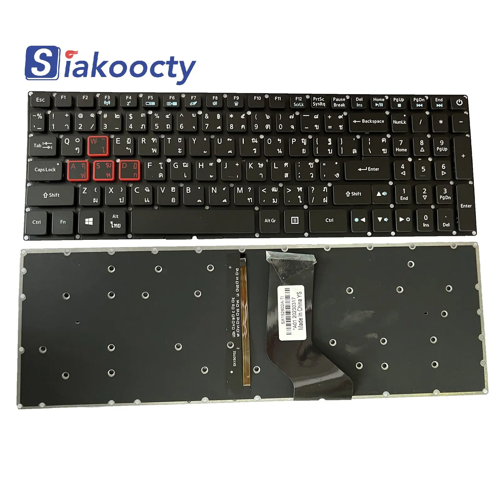 

For Acer Aspire VX 15 VX5-591 VX5-591G VX5-793 VN7-593G TI Keyboard red Backlit