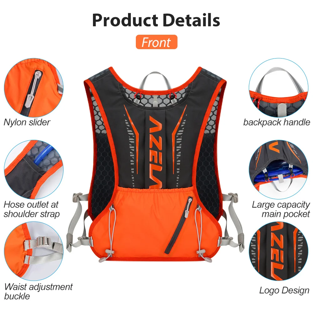 

Unisex Lightweight Waterproof Running Backpack Hydration Vest Sports Vest Pack for Cycling Marathon Hiking