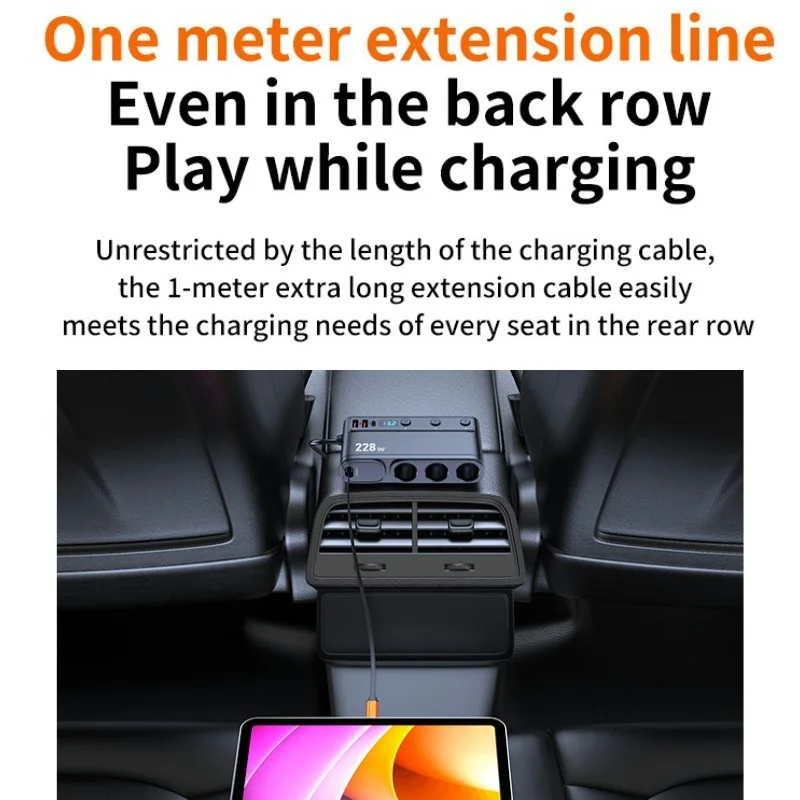 228 W 9 in 1 Auto Schnellladegerät Adapter Ladung Unabhängige Schalter DC Zigarettenausgang PD 3 Steckdose Zigarettenanzünder Splitter – Detail 6