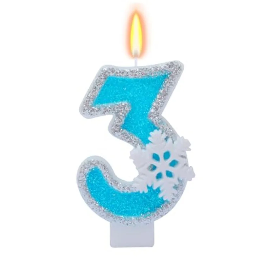 Blue Frozen Birthday Party Decorations, White Snowflake Candles -, Adults Birthday Anniversary Wedding Party Supplies,.inch Cak