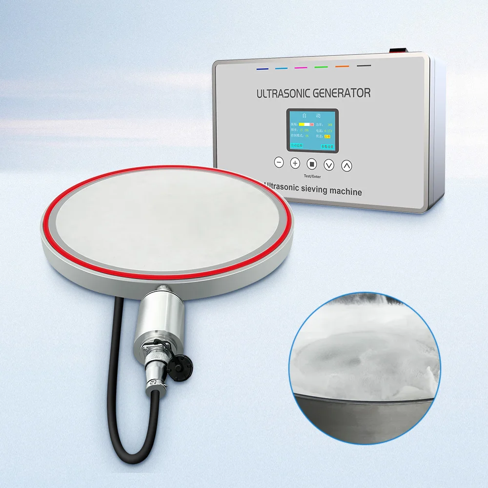 

Ultrasonic Screening Sieve System with Ultrasonic Sieve Generator and Transducers