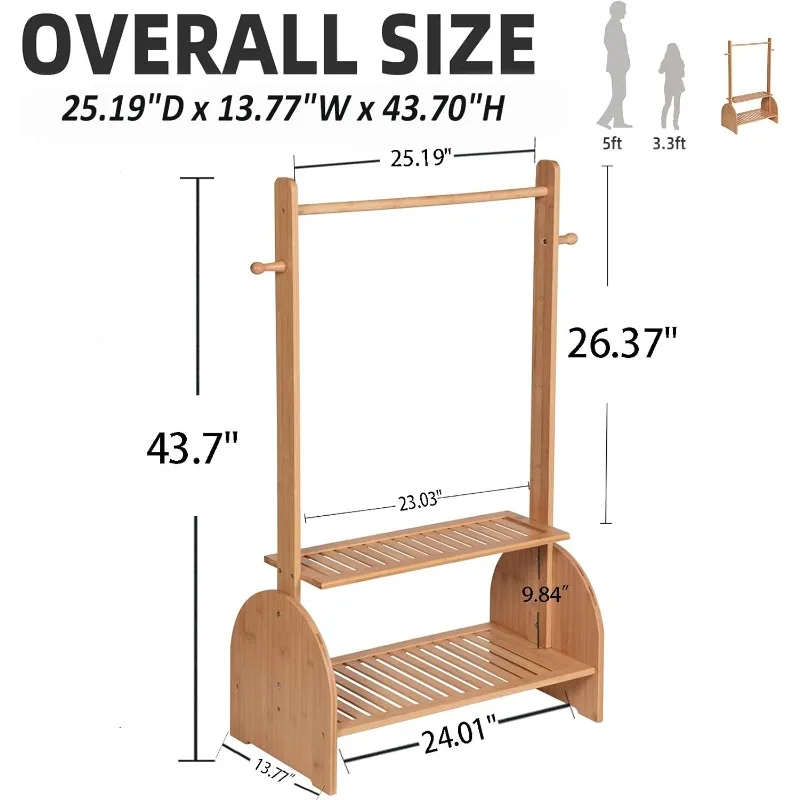 Children's clothing rack with adjustable rod Children's clothing rack Baby pet equipment rack with 2 chassis