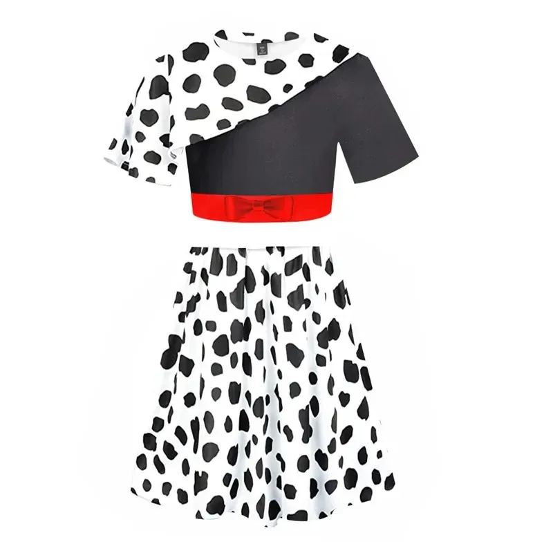 101 dálmatas Cruella De Vil abrigo capa negro blanco estampado Kimono Tops Cruella Cospaly disfraces Casual sudadera mujeres hombres