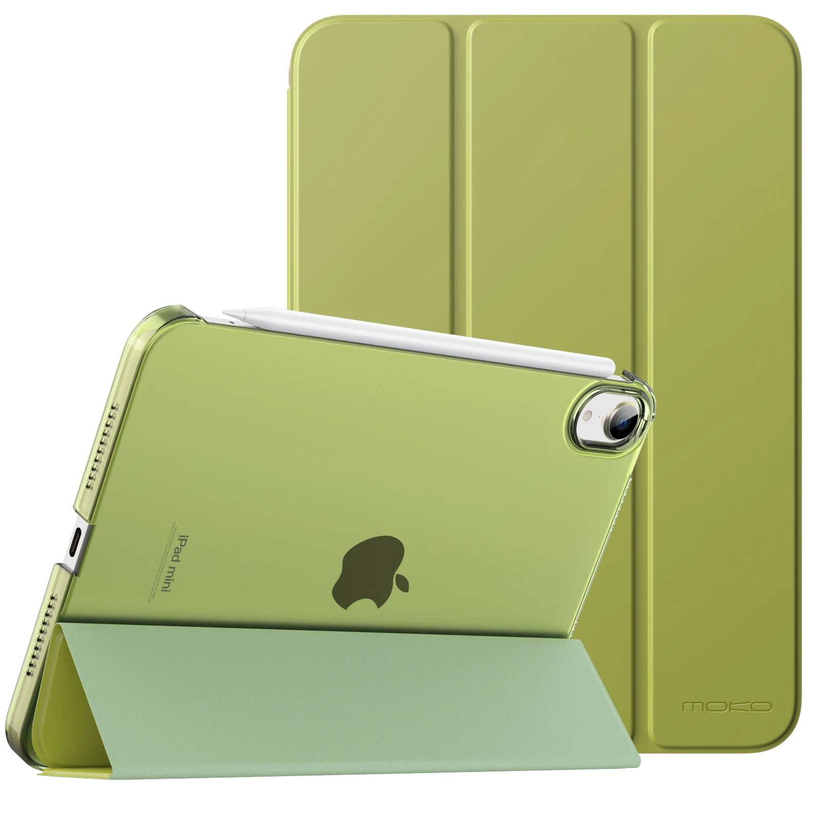 

Slim Stand Case for iPad Mini 7 A17 Pro 2024 Mini 6 2021 8.3 Inch Hard PC Translucent Back Shell Support Touch ID Auto WakeSleep