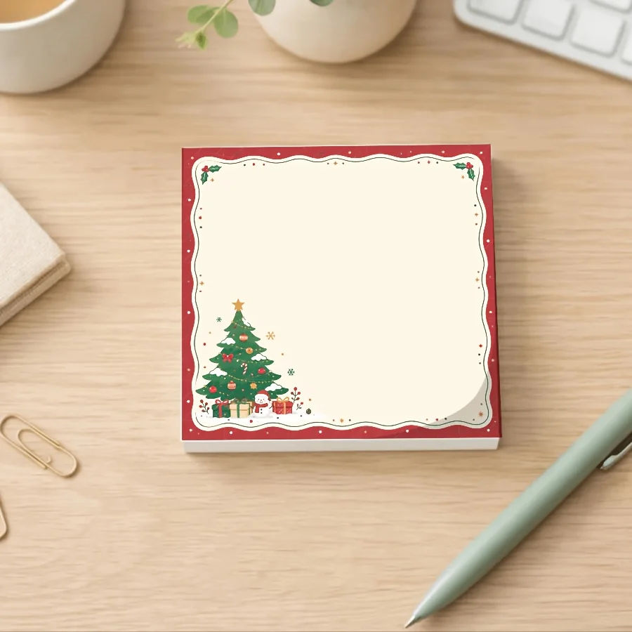 Christmas Snowman Tree Notepad Cute Winter Xmas Memo Pad Planner To Do List Notebook Desk Decor Stationery Gift
