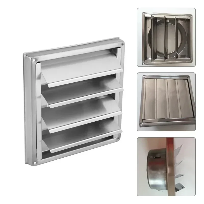 125/150mm Stainless Steel Air Vent Duct Grill Wall Square Tumble Air Outlet Dryer Extractor Ventilation Cover Fan Outlet