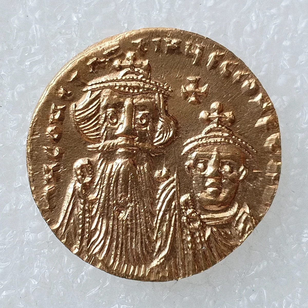 Reproduction Byzantine Empire Solidus 654-659 Gold Plated Decorative Commemorative Coin VN02